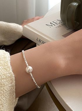 小红书同款S925银手链碎银子珍珠手链女礼物