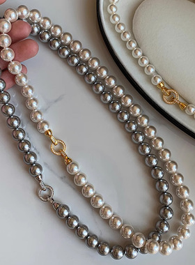 强光施家珍珠项链女款轻奢新款颈链