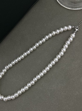 施家珍珠项链女新款爆款百搭毛衣链轻奢小众