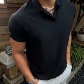 Light 男老钱风透气冰感弹力T恤 正肩短袖 Weight美式 海鸥领POLO衫