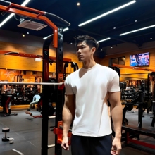 Light Weight新款男收袖口正肩短袖美式小领口重磅t恤显肌肉健身
