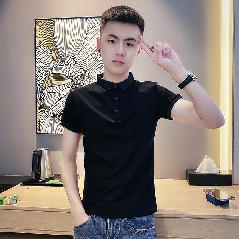 polo衫男款短袖修身韩版纯棉t恤夏季薄款高级感上班潮牌体恤衣服