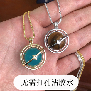 S925纯银圆珠吊坠空托免打孔球笼81012141618202224地球仪款 镶嵌