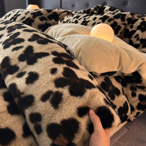 直播加厚冬季兔兔绒牛奶绒四件套