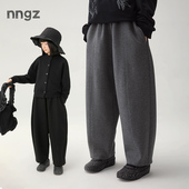 儿童休闲裤 宽松直筒裤 春秋季 NNGZ设计师风女童立裁空气层运动裤