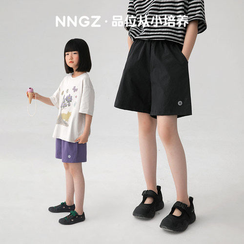 NNGZ夏季女童户外运动速干裤洋气百搭儿童休闲短裤童装五分裤子