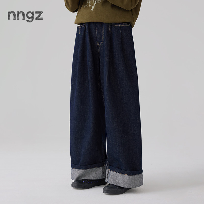 NNGZ设计师风女童廓形软牛仔裤26秋季新款儿童洋气阔腿休闲裤子图片