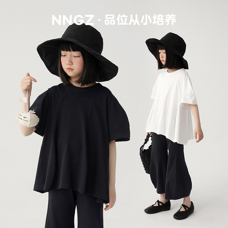 NNGZ设计师风女童短袖t恤2026春洋气时髦儿童上衣童装百搭套
