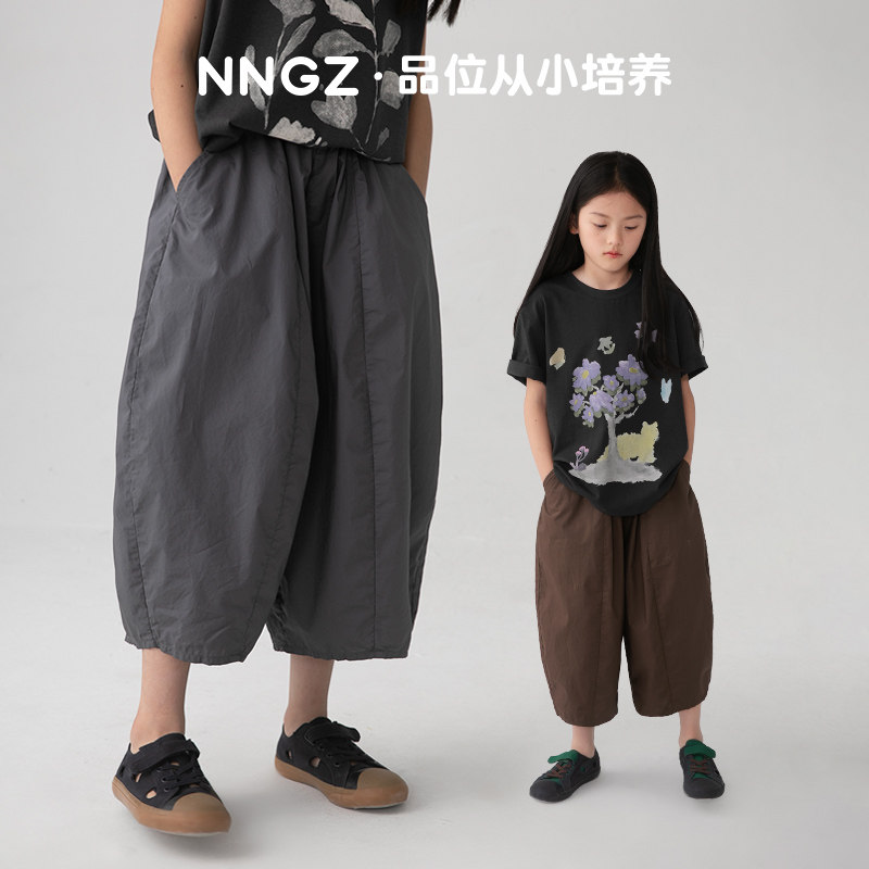 NNGZ设计师风女童八分休闲裤夏季立裁廓形儿童气球裤童装灯笼裤子