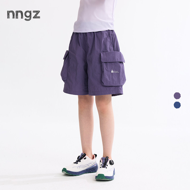 NNGZ山系户外女童口袋工装短裤26夏新款轻薄透气休闲裤儿童五分