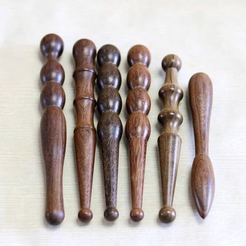 天然檀木点穴面部拨筋足疗棒手疗经络全身笔足底穴位工具通用