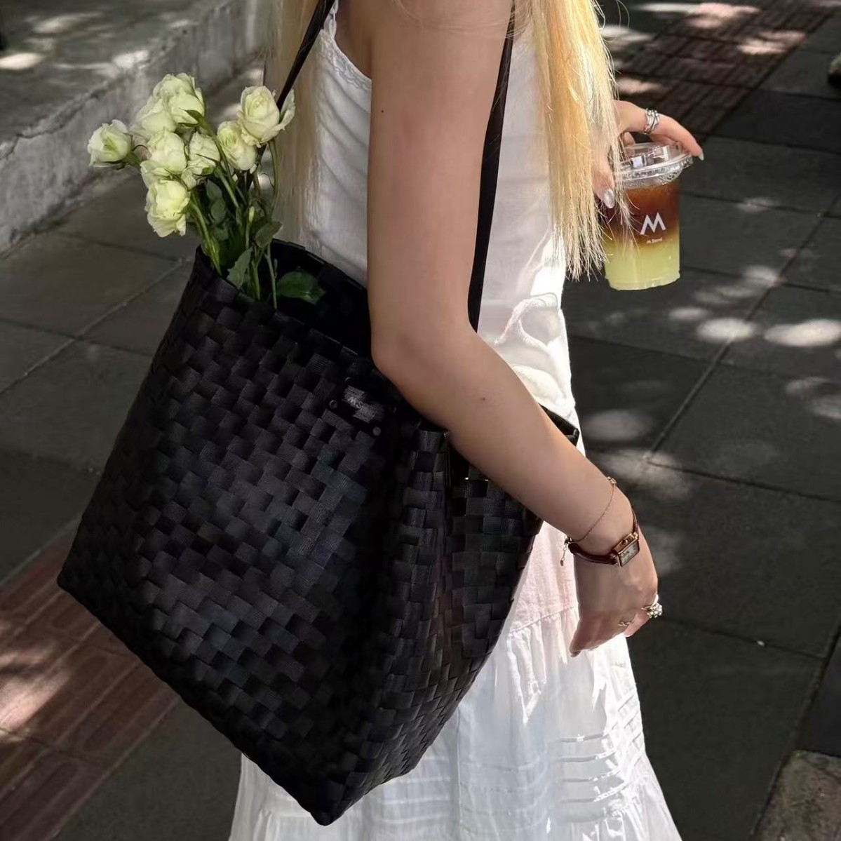 2025新款编织包大容量单肩腋下包