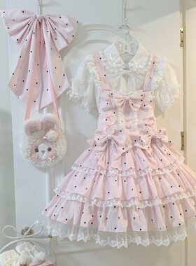 樱桃梨Lolita小清新礼服甜美花苞裙洛丽塔公主裙可爱洋装