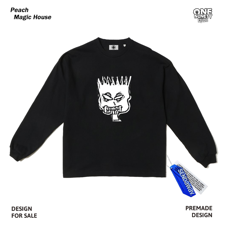 桃子 Studio  Oldschool美潮设计感长Tins网红小众潮流设计打底衫