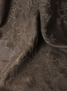 壹卷秀2023秋冬新品100%高密人丝炒色植物提花面料上衣袍子05659