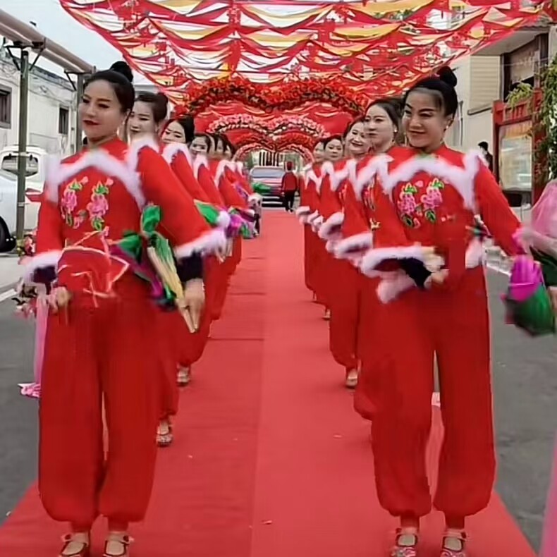 曲沟辣妈女新款秧歌服秋冬广场舞民族服装/舞台装