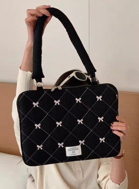 笔记本单肩包甜美百搭电脑包14寸适用于苹果m4新款13air15寸手提包联想thinkbook14.5华为matebookD16内胆包