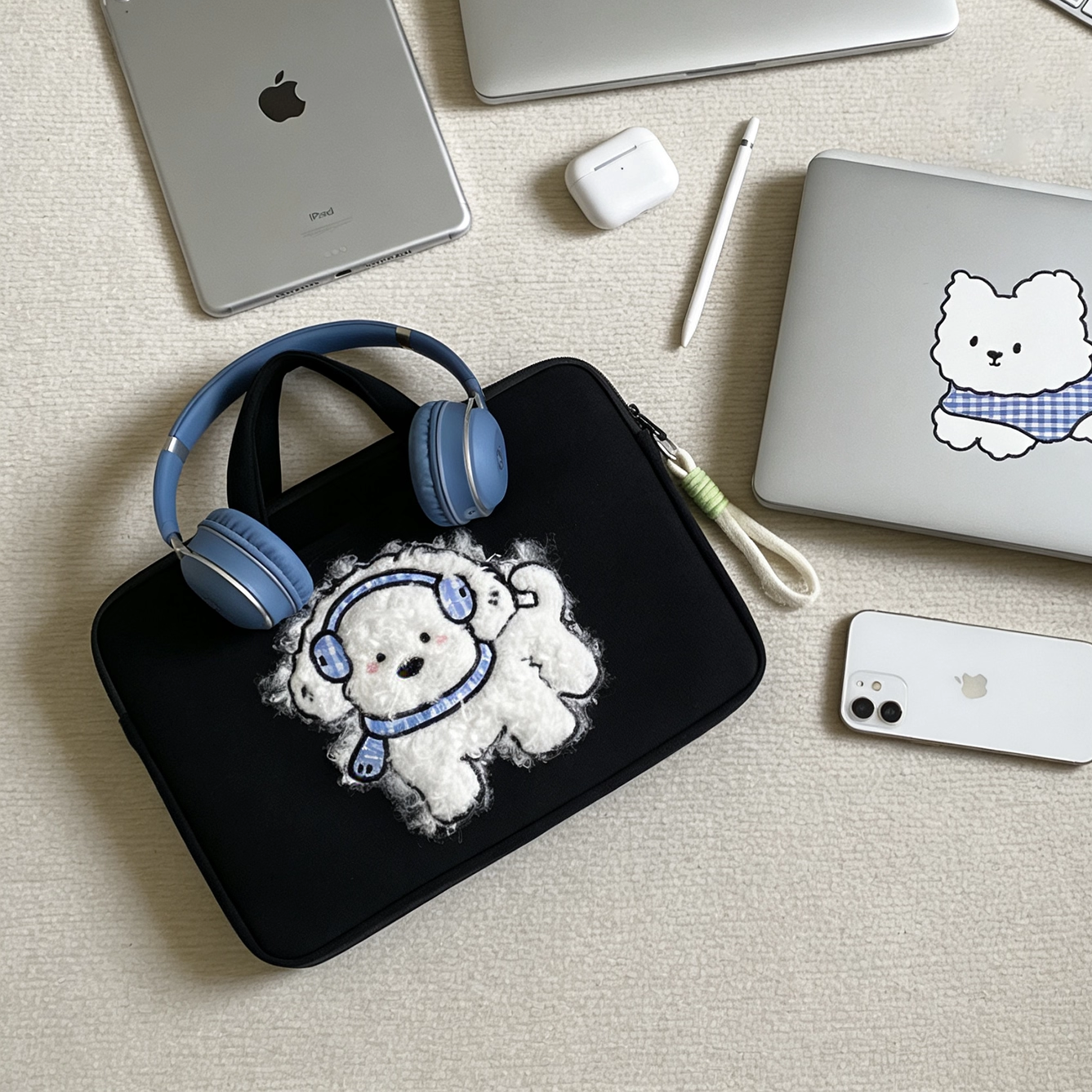 可爱笔记本电脑手提包适用苹果ipad11/13.3寸联想小新Pro14GT机械革命无界15X惠普星book16寸女生防震收纳袋