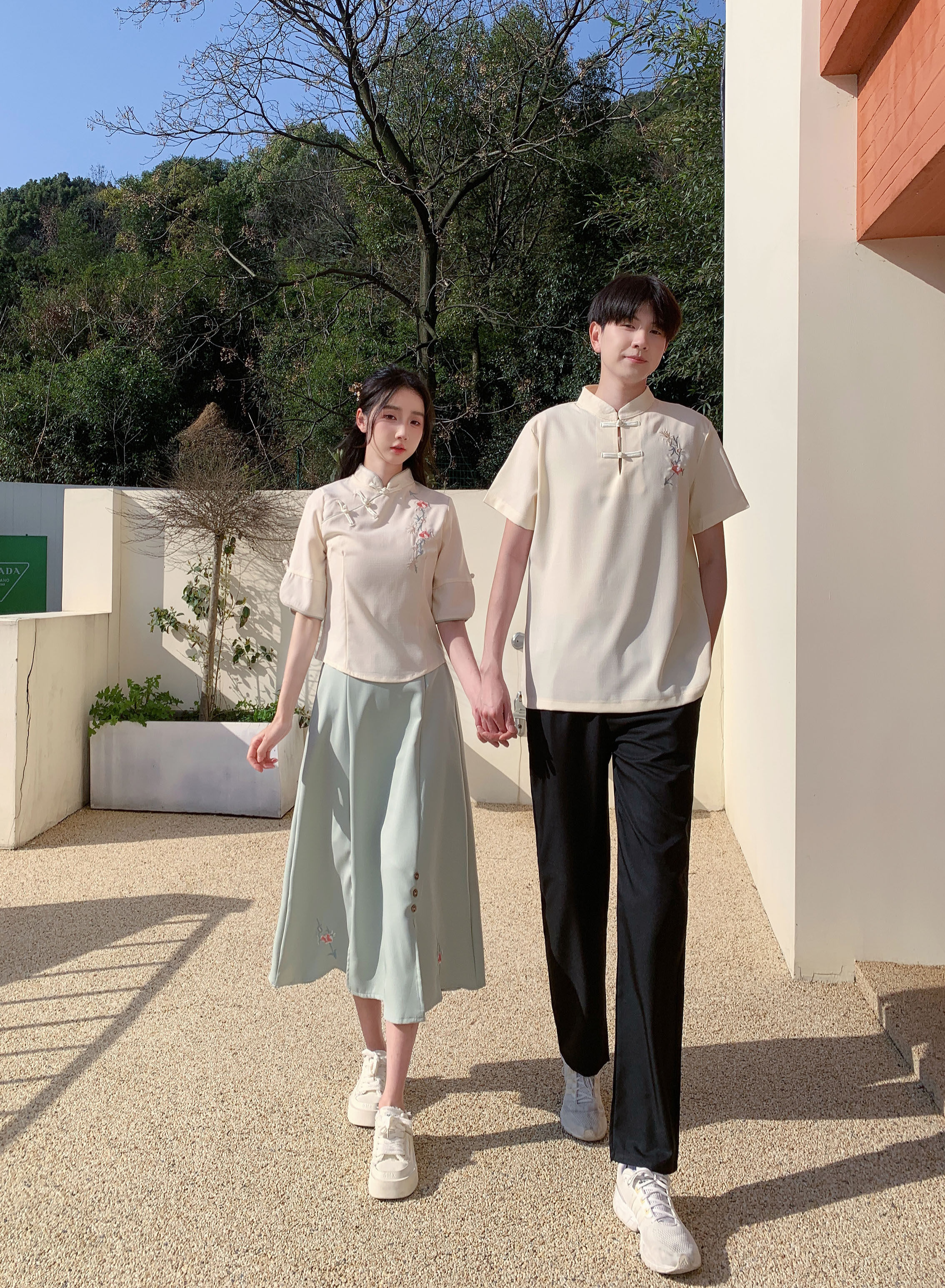 新中式大合唱复古女装唐装汉服男女初高中学生毕业班服五四运动会