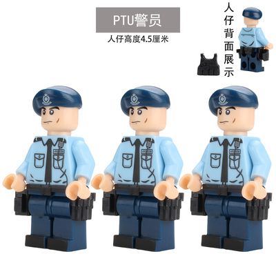 适用于乐高军事积木特种兵警察小人海军陆军空军士兵拼装玩具人仔