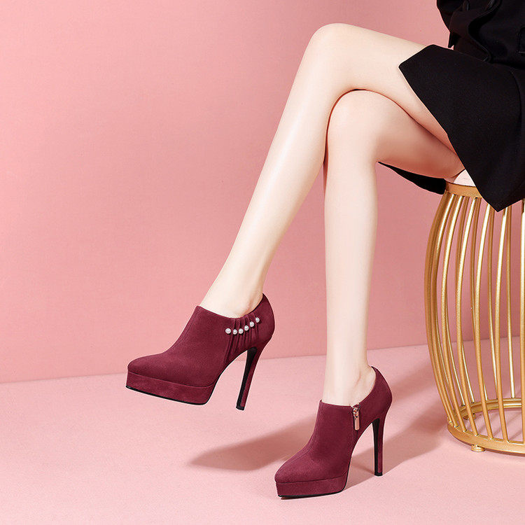 2025年新款气质百搭性感高跟小皮鞋深口单鞋女尖头细跟防水台,女鞋,深口单鞋,淘宝优惠券,粉丝福利购,淘宝优惠卷