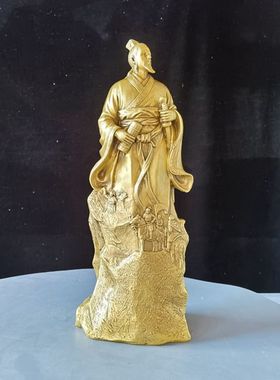 纯铜三国人物孙子铜像工艺品摆件