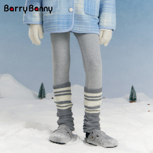 BarryBanny女童加绒打底裤2026新款冬季儿童女孩奥粒绒外穿保暖裤