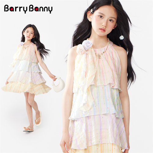 BarryBanny女童无袖连衣裙蛋糕裙