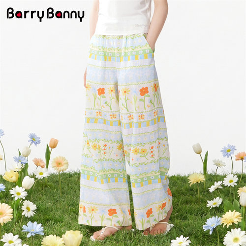 BarryBanny女童田园风碎花阔腿裤