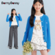中大童亲肤舒适蓝色上衣外套 新款 BarryBanny女童针织开衫 2026春季