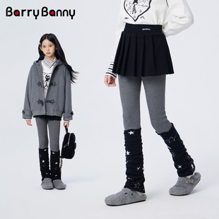 BarryBanny女童百褶裙裤假两件打底裤秋冬新款儿童运动外穿瑜伽裤