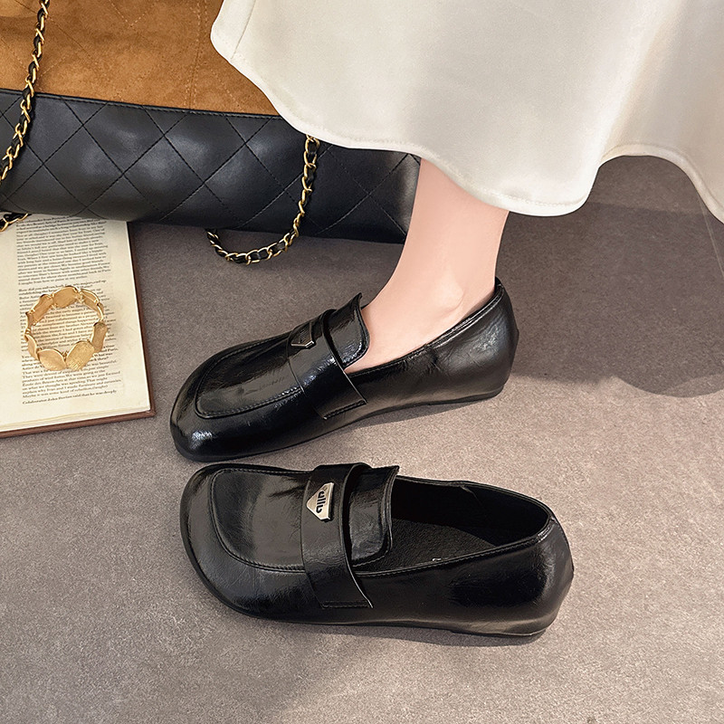 平底小皮鞋女英伦风黑色方头乐福鞋一脚蹬平跟豆豆鞋2026春秋单鞋,女鞋,乐福鞋（豆豆鞋）,淘宝优惠券,粉丝福利购,淘宝优惠卷