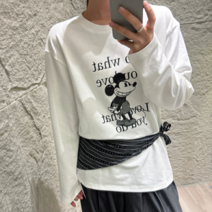 设计感叠穿休闲女上衣7437 洋气减龄冬季 卡通米奇百搭长袖 打底衫