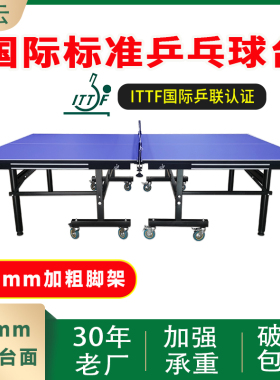 双云ITTF国际乒联认证乒乓球台室内折叠移动专业比赛标准乒乓球桌