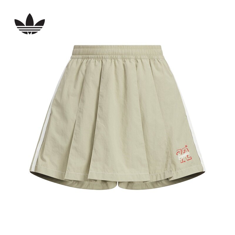 adidas阿迪达斯三叶草女大童短裙2026夏透气网球运动裙裤 KR0214