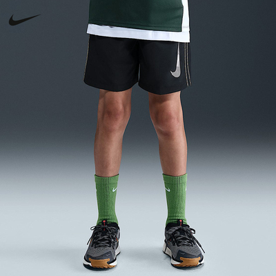 Nike耐克男大童短裤夏新款Dri-FIT速干透气梭织运动裤HV0664-010