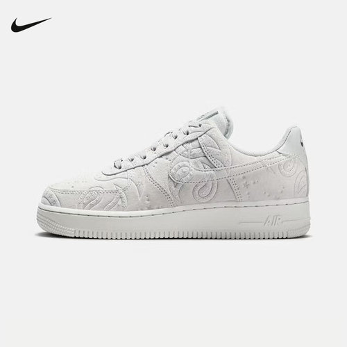 Nike耐克女鞋白色AF1空军一号刺绣压花运动鞋休闲鞋IO1259-002
