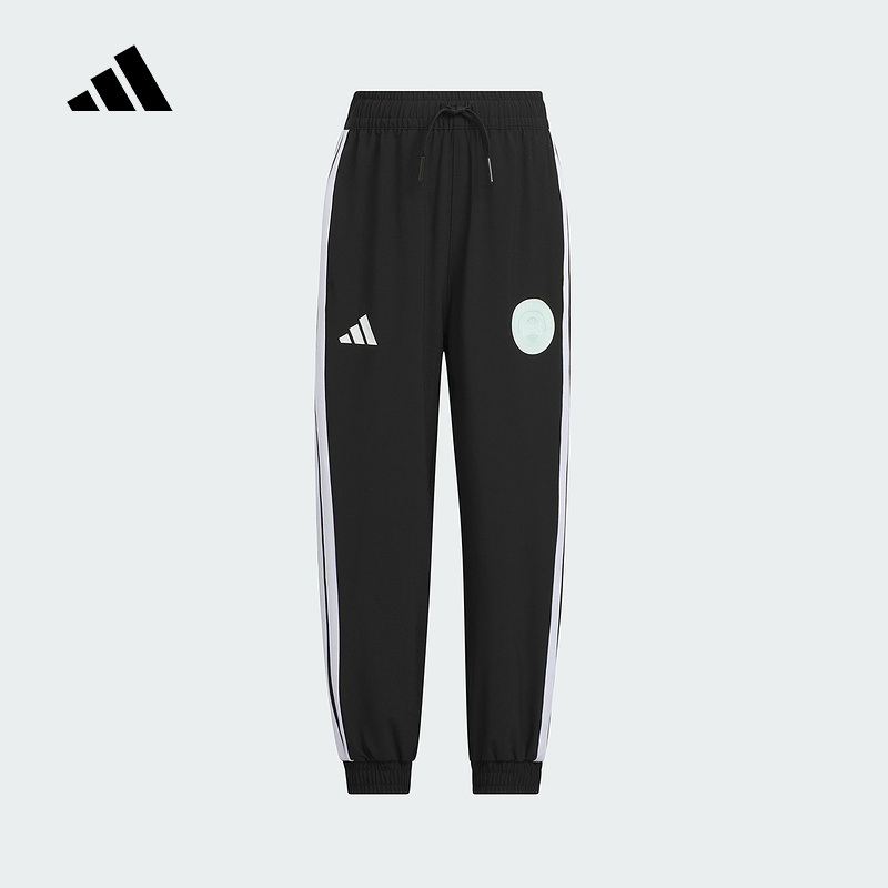 阿迪达斯童装2025夏男女小童轻薄速干长裤宽松直筒运动裤 KC1547