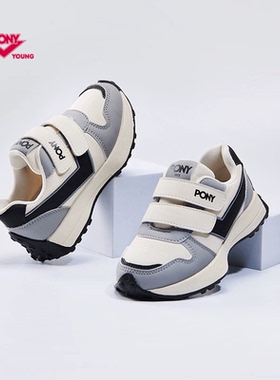 pony童鞋男女童运动鞋2025春季新款透气经典跑步鞋233K1SO52BK