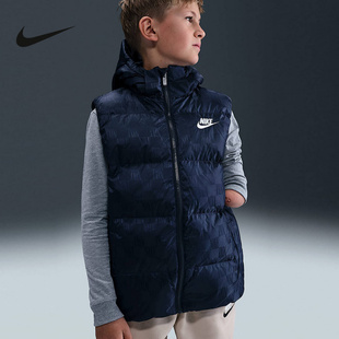 Nike耐克男女童新款 410 百搭加绒保暖梭织舒适休闲羽绒马甲IR0026
