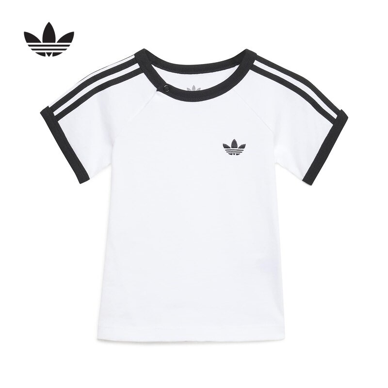 adidas阿迪达斯三叶草婴童三条纹经典半袖3 STRIPE短袖
