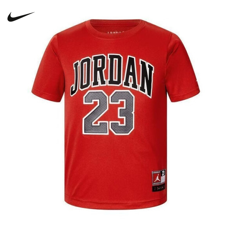 Nike耐克男女小童短袖针织衫夏新款Jordan图案透气T恤HM4763-687