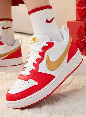 Nike耐克女鞋26新年款Court白红色金勾运动鞋低帮板鞋DV5456-137