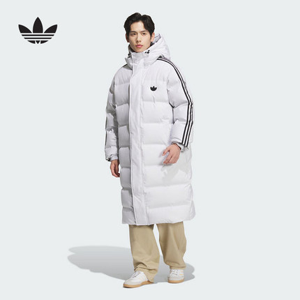 阿迪达斯三叶草2024冬季新款男子羽绒服长款鸭绒外套保暖 JJ4968