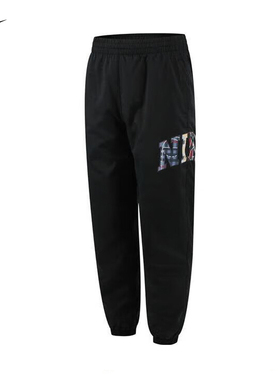 Nike耐克童裤2025秋季宽字母印花梭织男女儿童束脚长裤II0472-010