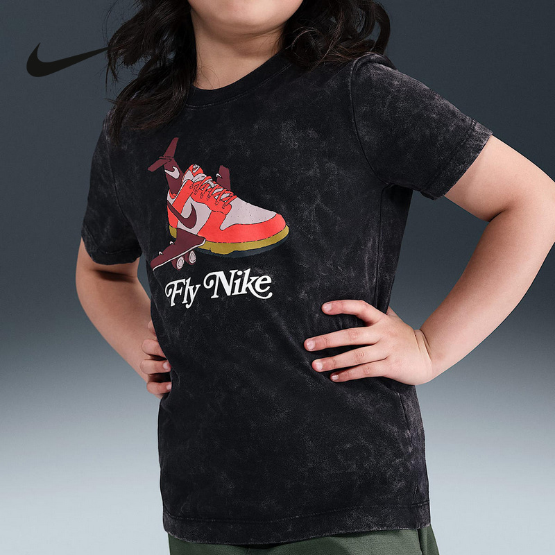 Nike耐克童装短袖针织衫休闲舒适上衣运动T恤HV5208-010