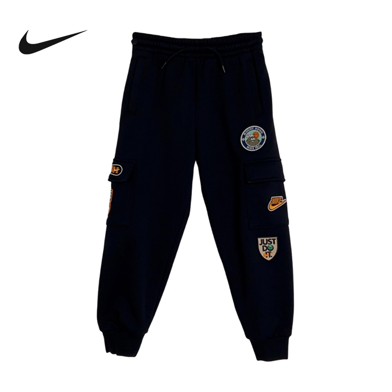 Nike耐克男女童新款宽松休闲舒适运动百搭透气针织长裤IQ2822-010