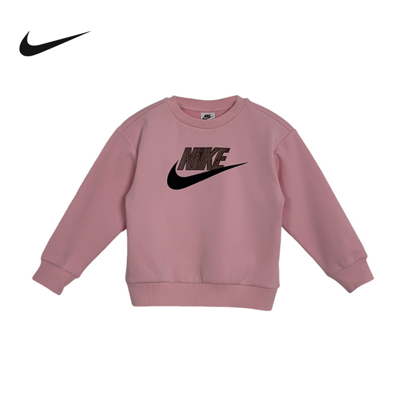 Nike耐克女童新款时尚套头无帽卫衣百搭休闲舒适针织衫IQ2912-690