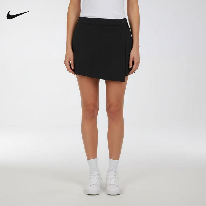 NIKE耐克梭织短裤女夏新款运动休闲刺绣小标不规则裙裤IR1649-010