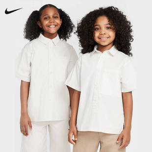 HF8054 Nike耐克Sportswear大童工装 短袖 翻领衬衫 030 风宽松经典